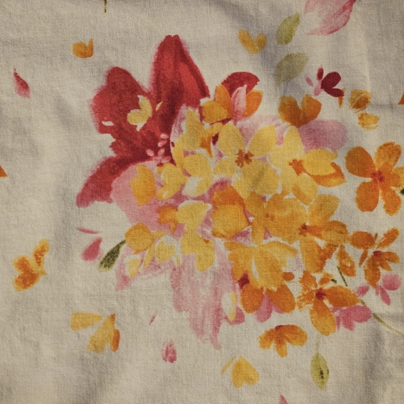 Vtg Liz Claiborne Floral Beige Pink Print Women's Skirt Linen Back Split Sz 16 - Picture 5 of 5